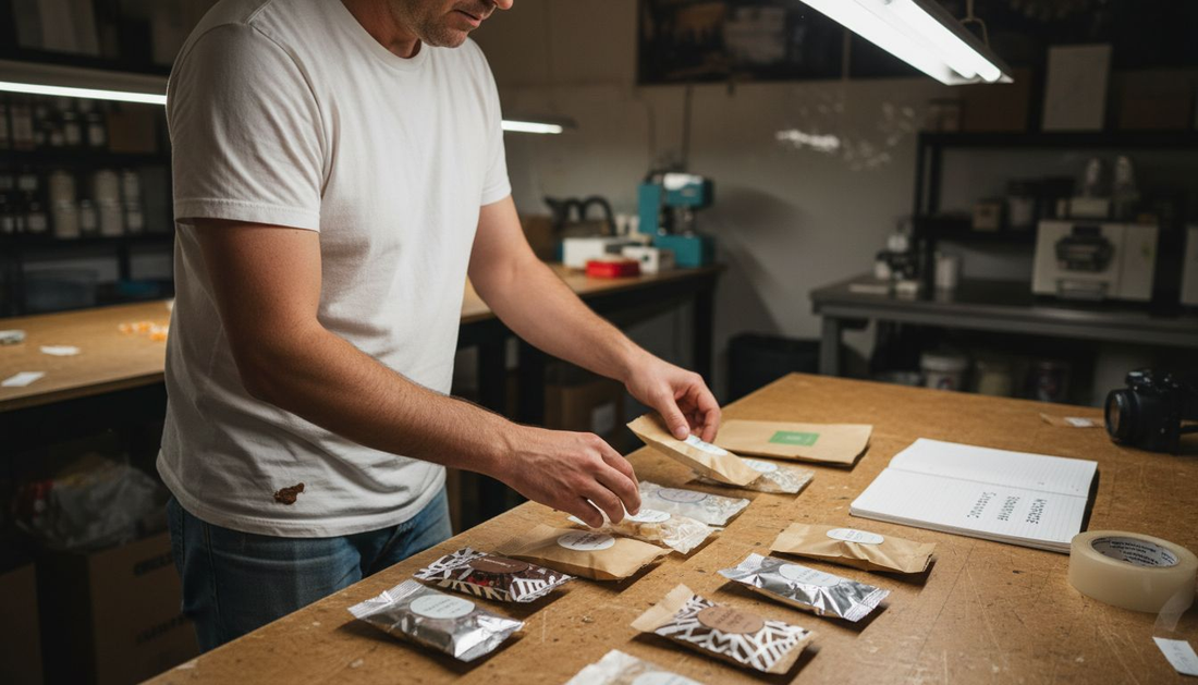Specialist sorting candy in various packaging papers