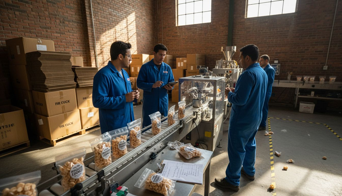 Workers in Toronto freeze-dried co-packing facility