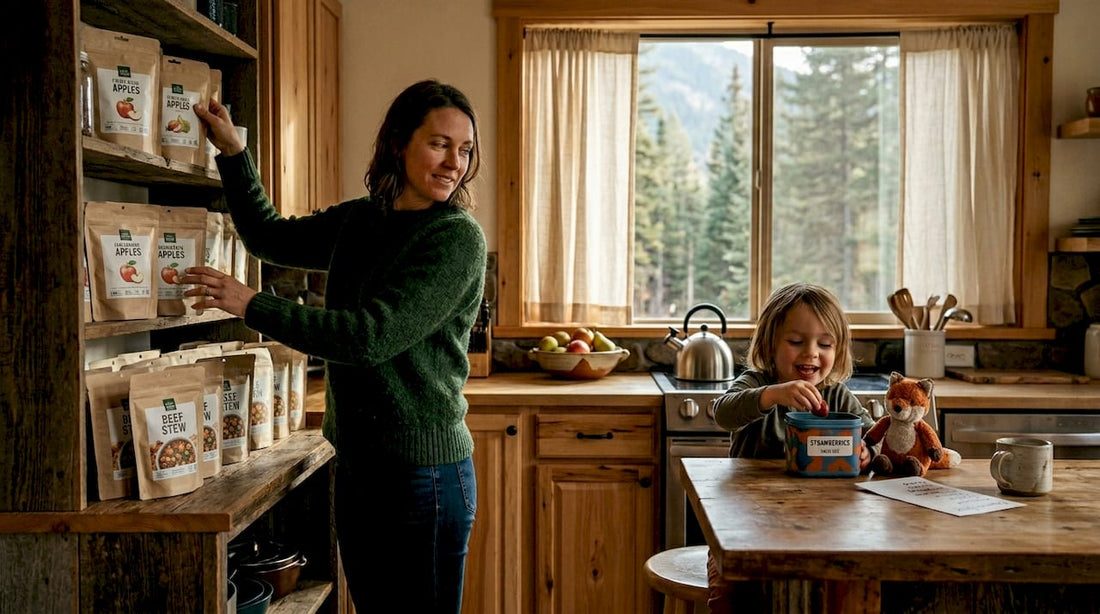 Canadian kitchen storing freeze dried food
