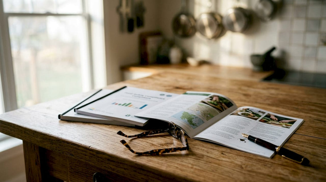 Food safety compliance documents on desk