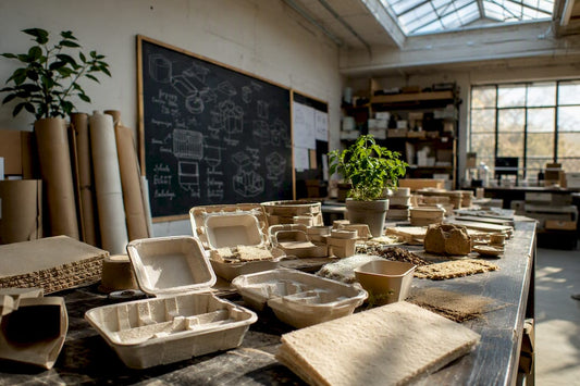 Packaging test setup with recycled materials